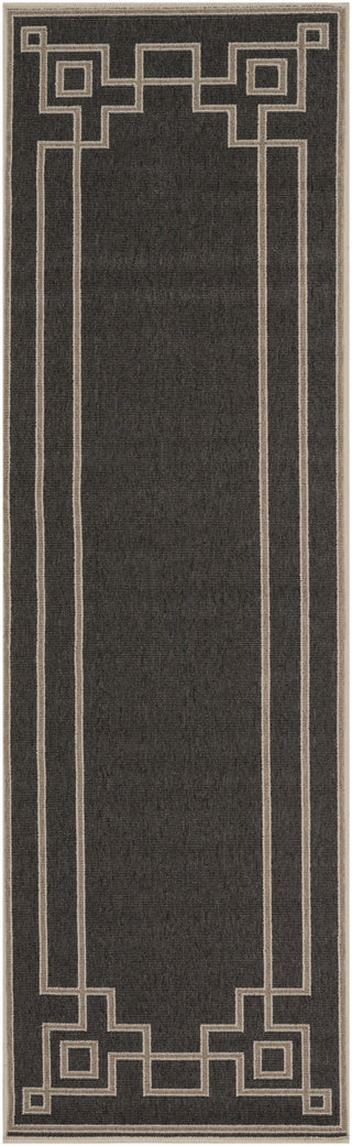 Surya Alfresco ALF-9630 Black Area Rug 2'3'' x 7'9'' Runner