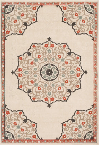 Surya Alfresco ALF-9679 Burnt Orange Camel Cream Sea Foam Black Area Rug main image