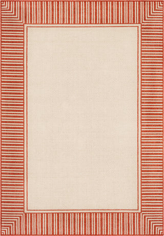 Surya Alfresco ALF-9683 Burnt Orange Cream Area Rug Main Image 5'3"x7'6"