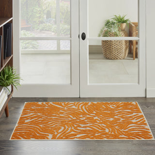 Nourison Aloha ALH04 Orange Area Rug Room Scene Feature