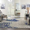 Nourison Aloha ALH05 Ivory/Navy Area Rug Room Scene Featured