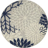 Nourison Aloha ALH05 Ivory/Navy Area Rug Round