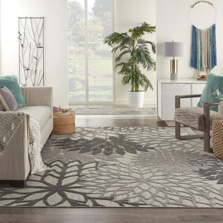 Nourison Aloha ALH05 Silver Grey Area Rug Room Scene Featured