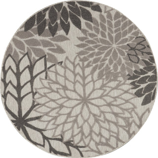 Nourison Aloha ALH05 Silver Grey Area Rug Round