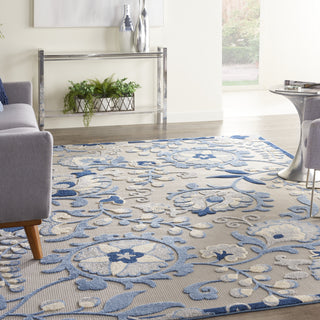 Nourison Aloha ALH17 Blue/Grey Area Rug Room Scene 1