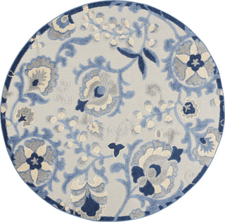 Nourison Aloha ALH17 Blue/Grey Area Rug Round