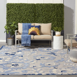 Nourison Aloha ALH17 Blue/Grey Area Rug Lifestyle Featured