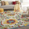 Nourison Aloha ALH17 Ivory/Multi Area Rug Room Scene Featured