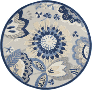 Nourison Aloha ALH25 Blue/Grey Area Rug Round