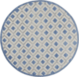 Nourison Aloha ALH26 Blue/Grey Area Rug Round