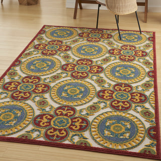 Nourison Aloha ALH30 Red/Multi Area Rug Detail Image