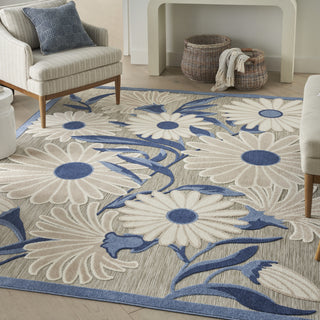 Nourison Aloha ALH33 Blue/Grey Area Rug Detail Image