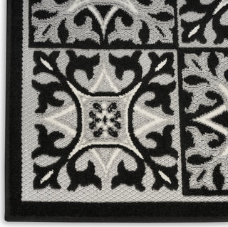 Nourison Aloha ALH34 Black White Area Rug Detail Image