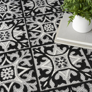 Nourison Aloha ALH34 Black White Area Rug Detail Image