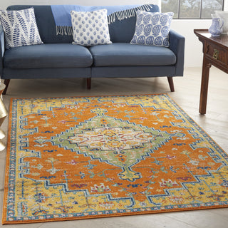 Nourison Allur ALR01 Orange Multicolor Area Rug Room Scene Feature