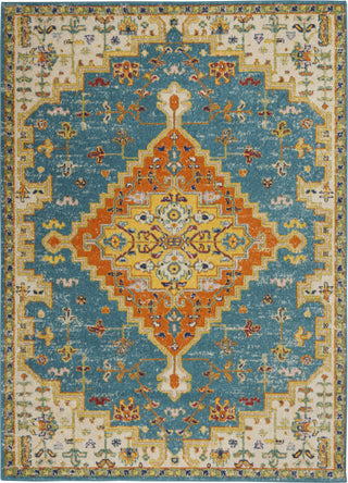 Nourison Allur ALR01 Turquoise Ivory Area Rug