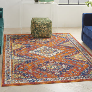 Nourison Allur ALR02 Orange Multicolor Area Rug Room Scene Feature