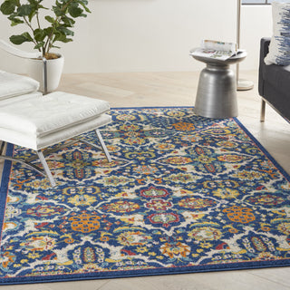 Nourison Allur ALR03 Navy Multicolor Area Rug Room Scene Feature