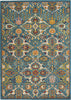 Nourison Allur ALR03 Turquoise Ivory Area Rug