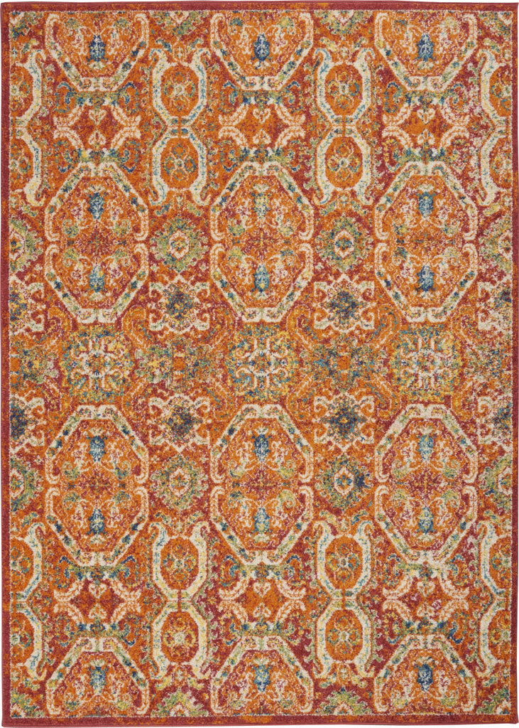 Nourison Allur ALR05 Red Multicolor Area Rug