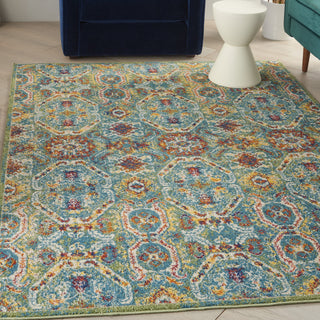 Nourison Allur ALR05 Turquoise Multicolor Area Rug Room Scene Feature