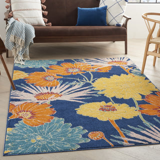 Nourison Allur ALR06 Navy Multicolor Area Rug Room Scene Feature