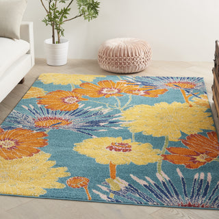 Nourison Allur ALR06 Turquoise Multicolor Area Rug Room Scene Feature