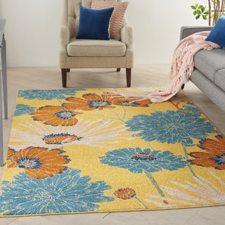 Nourison Allur ALR06 Yellow Multicolor Area Rug Room Scene Feature