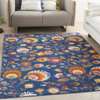 Nourison Allur ALR08 Navy Multicolor Area Rug Room Scene Feature