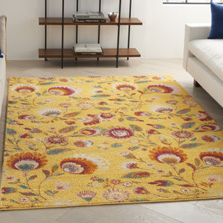 Nourison Allur ALR08 Yellow Multicolor Area Rug Room Scene Feature