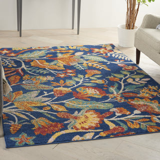 Nourison Allur ALR09 Navy Multicolor Area Rug Room Scene Feature