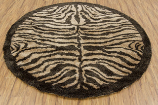 Chandra Amazon AMA-5600 Tan/Brown/Black Area Rug Round