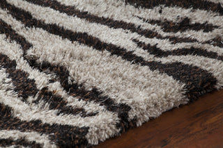 Chandra Amazon AMA-5604 White/Brown/Black Area Rug Detail