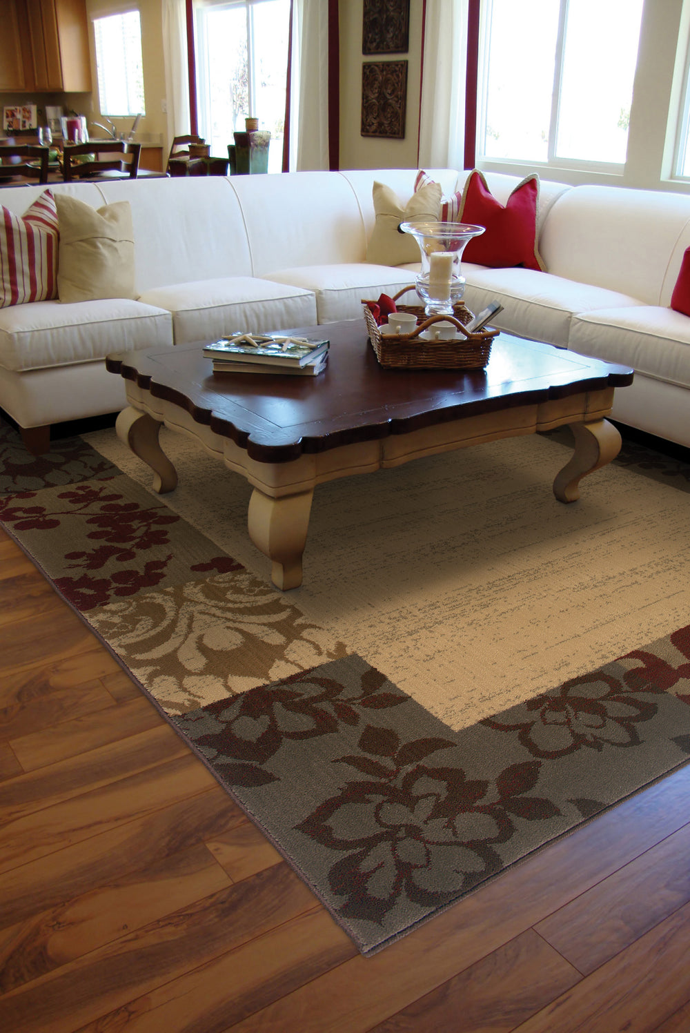 Oriental Weavers Amelia 2166J Beige/Red Area Rug RoomScene Feature