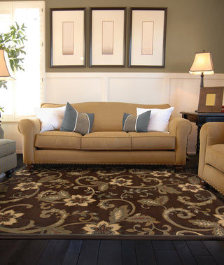 Oriental Weavers Amelia 2260B Brown/Ivory Area Rug RoomScene Feature
