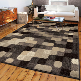 Orian Rugs American Classics Frisco Squares Gray Area Rug Room Scene Feature