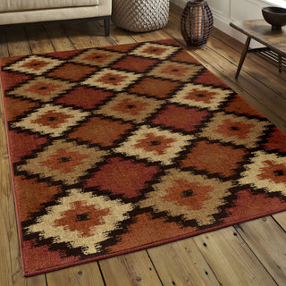 Orian Rugs American Classics Mayan Pyramid Multi Area Rug Room Scene Feature