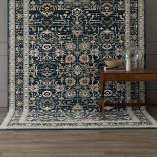 Karastan Zephyr Amphora Majolica Blue Area Rug Lifestyle Image