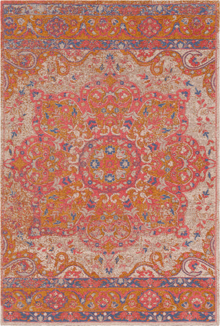 Surya Amsterdam AMS-1016 Bright Pink Ivory Camel Dark Blue Area Rug Mirror main image