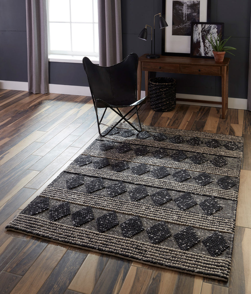 Momeni Andes AND-1 Charcoal Area Rug Room Image Feature