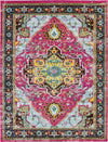 Surya Anika ANI-1029 Bright Pink Red Aqua Dark Blue Saffron Burnt Orange White Black Beige Area Rug Main Image 8 X 10