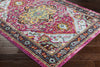 Surya Anika ANI-1029 Bright Pink Red Aqua Dark Blue Saffron Burnt Orange White Black Beige Area Rug Corner Image