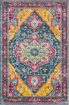 Surya Anika ANI-1030 Teal Aqua Dark Blue Saffron Bright Pink Red White Beige Area Rug main image