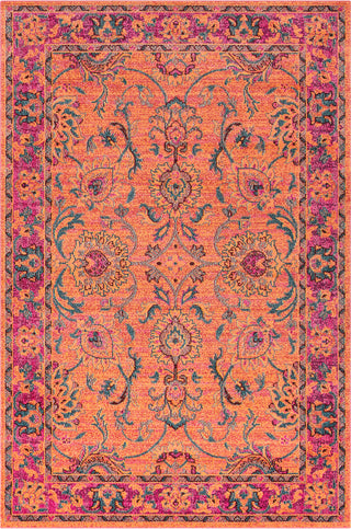 Surya Anika ANI-1031 Bright Pink Red Saffron Sky Blue Teal White Grass Green Black Area Rug main image