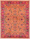 Surya Anika ANI-1031 Bright Pink Red Saffron Sky Blue Teal White Grass Green Black Area Rug Main Image 8 X 10