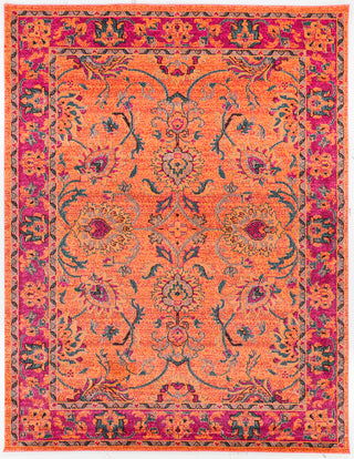 Surya Anika ANI-1031 Bright Pink Red Saffron Sky Blue Teal White Grass Green Black Area Rug Main Image 8 X 10