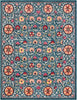 Surya Anika ANI-1032 Teal Dark Blue Bright Red Pink Saffron White Beige Camel Burnt Orange Area Rug Main Image 8 X 10
