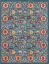 Surya Anika ANI-1032 Teal Dark Blue Bright Red Pink Saffron White Beige Camel Burnt Orange Area Rug Main Image 8 X 10