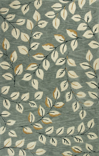 KAS Anise 2405 Grey Leaves Hand Hooked Area Rug