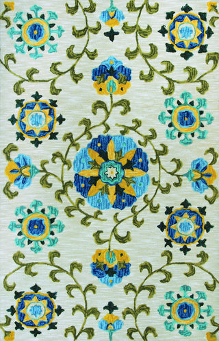 KAS Anise 2410 Ivory/Blue Allover Suzani Area Rug main image